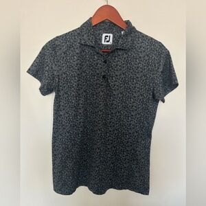 FootJoy Women’s Black Micro Floral Golf Polo